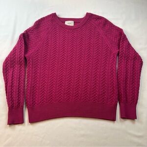 Aritzia Wilfred Fuchsia Cable Knit Sweater Size XL